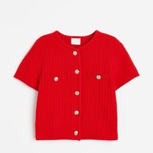 H&M Structured Knit Cardigan - Red 
Never Worn, New with Tags
Size Small
$40